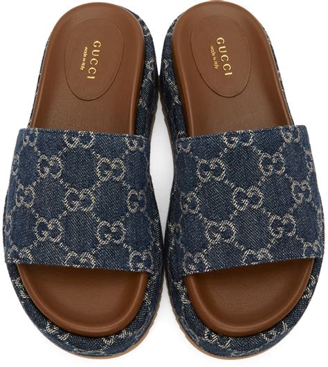 classic gucci slides|Gucci slides denim.